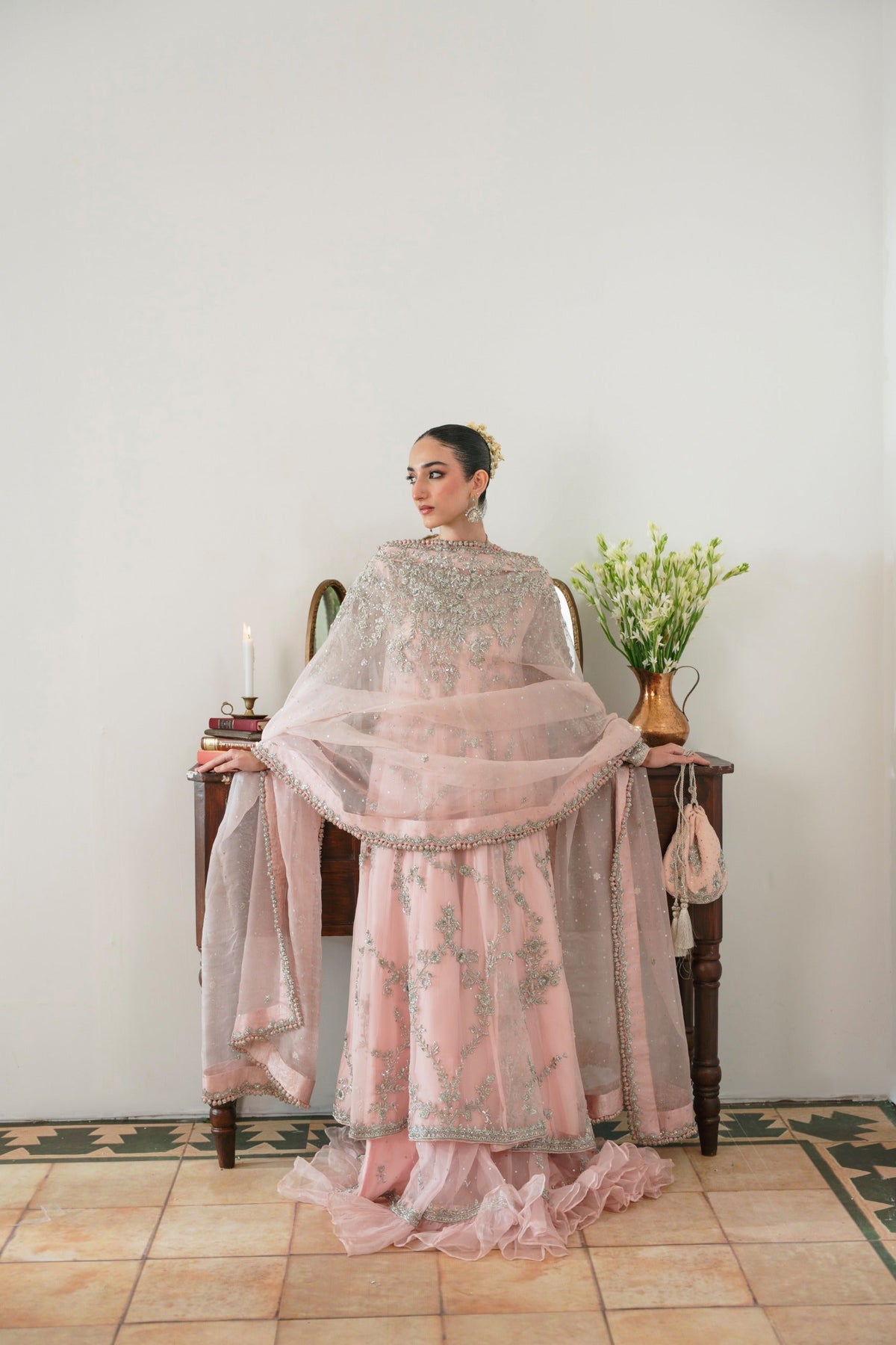 Blush Pink Rashmeen Silver