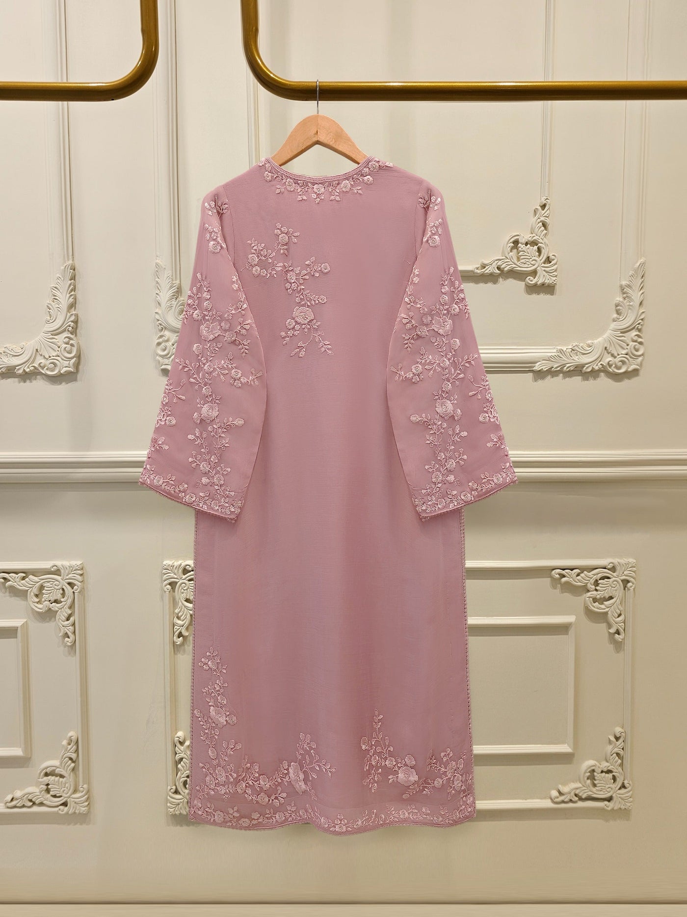 3 Piece - Pure Chiffon Embroidered Suit S112560