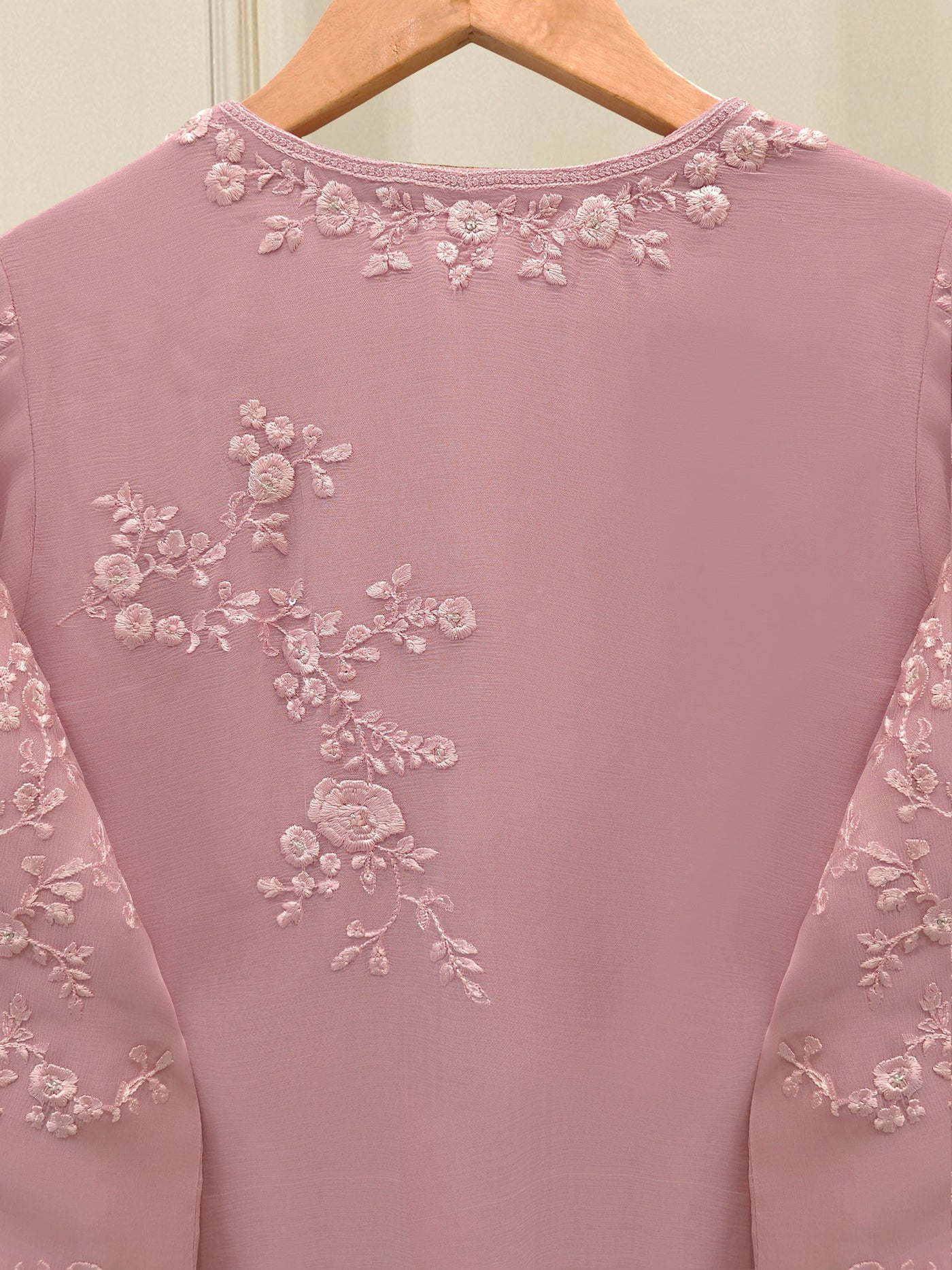 3 Piece - Pure Chiffon Embroidered Suit S112560