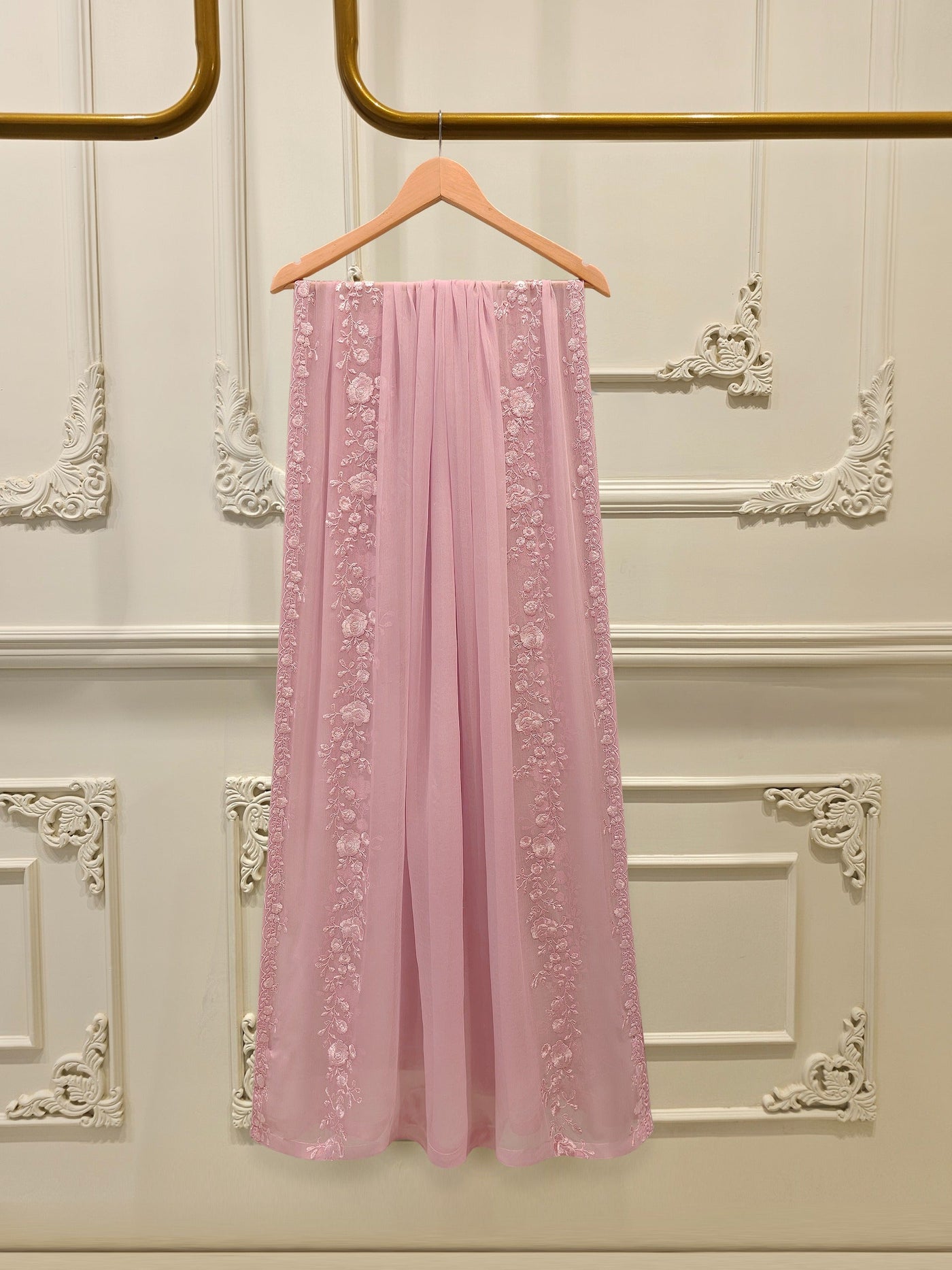 3 Piece - Pure Chiffon Embroidered Suit S112560