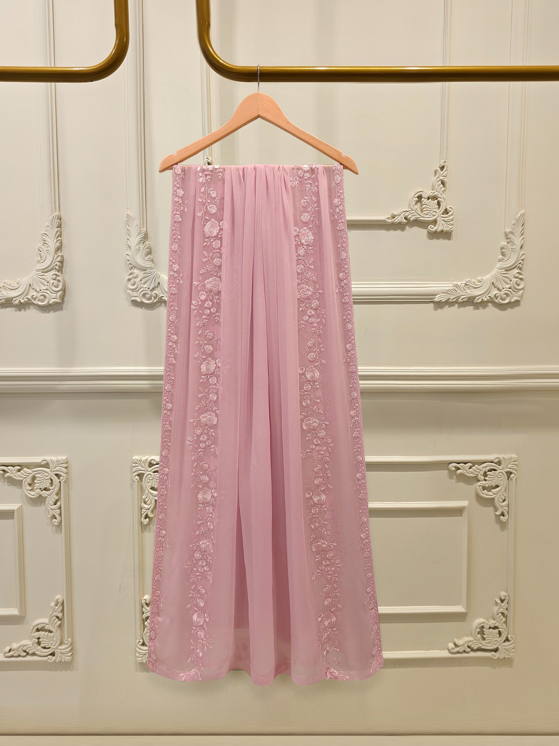 3 Piece - Pure  Chiffon Embroidered Suit S112560