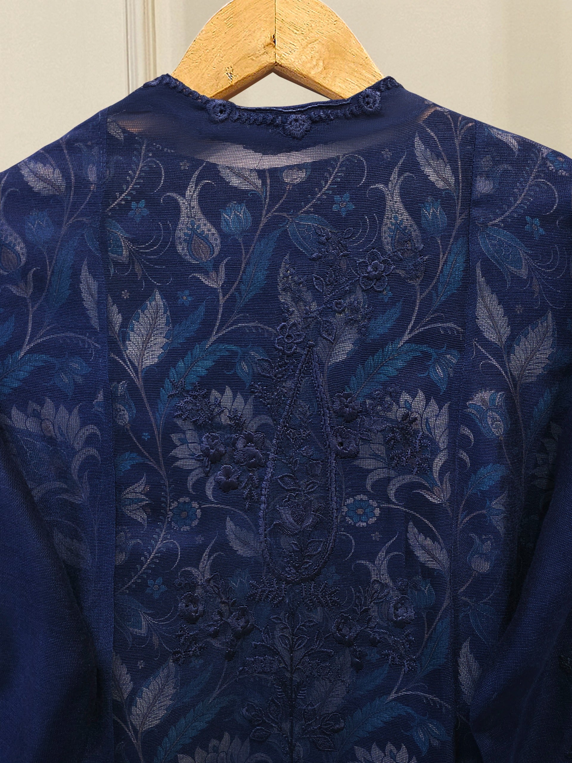 3 Piece - Pure Embroidered Cotton Net Suit S113022