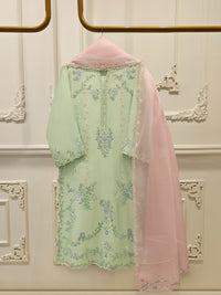 3 Piece- Pure Sheesha Silk Embroidered Suit S113030