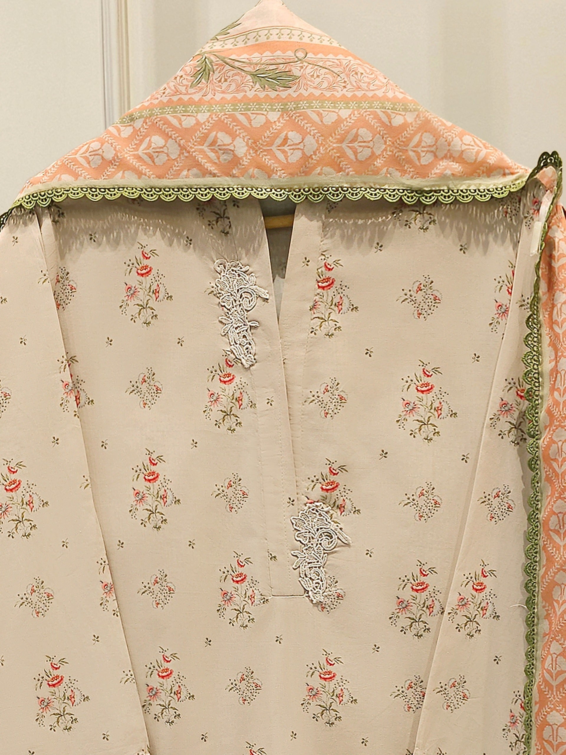 3 Piece - Digital Printed Cambric Suit S113031