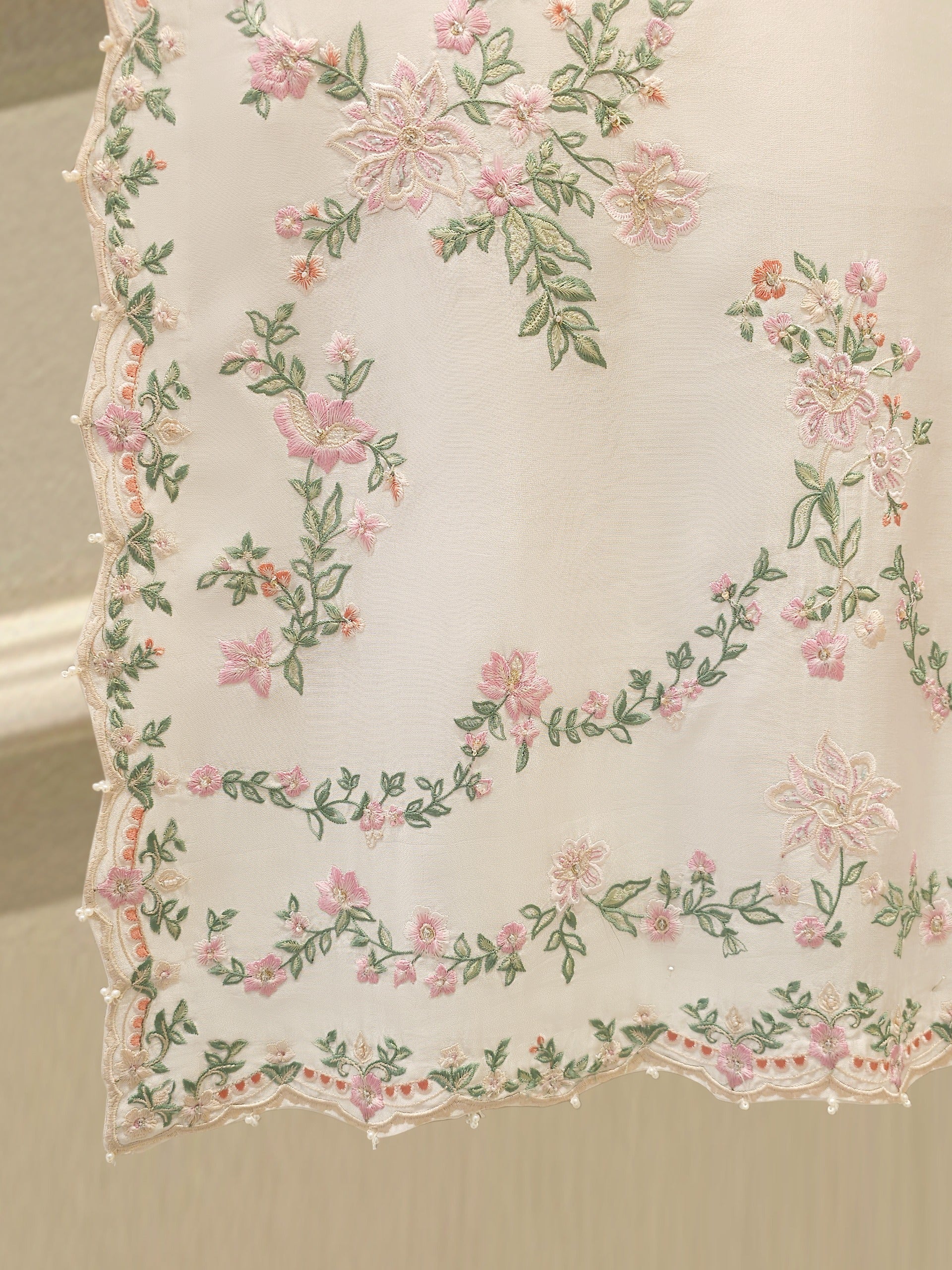 3 Piece- Pure Sheesha Silk Embroidered Suit S113042