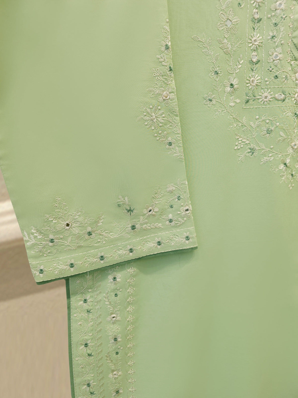2 Piece - Embroidered Cambric Suit  S113045