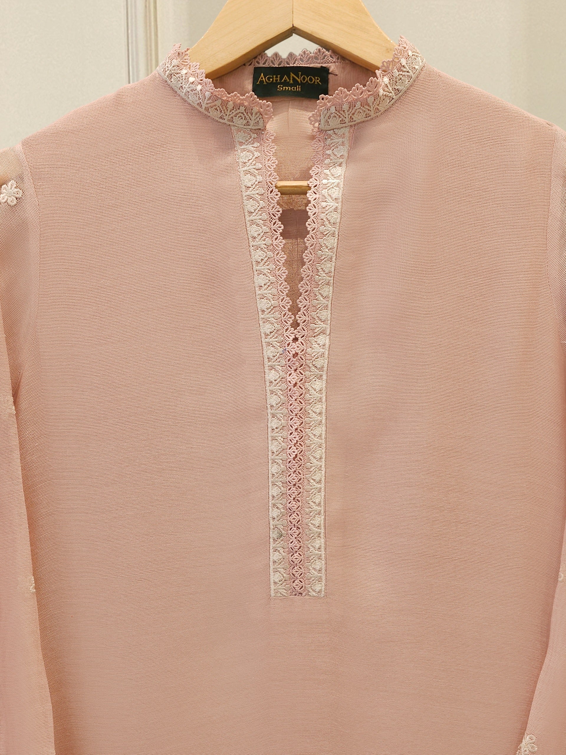 2 Piece - Pure Embroidered Cotton Net Suit S113053