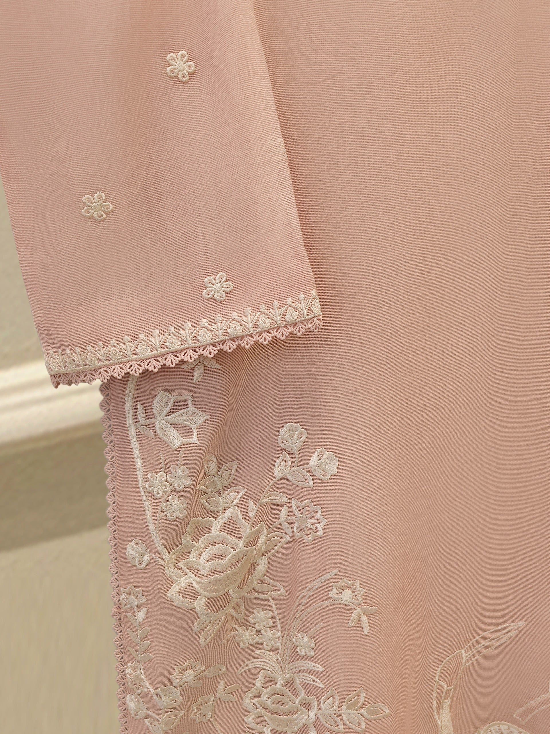 2 Piece - Pure Embroidered Cotton Net Suit S113053
