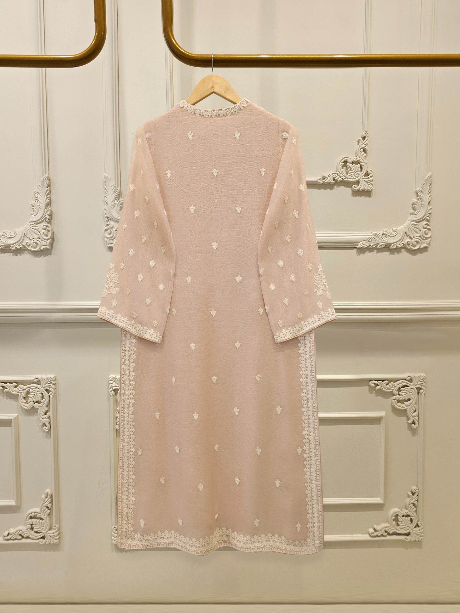 3 Piece - Pure Embroidered Cotton Net Suit S113059