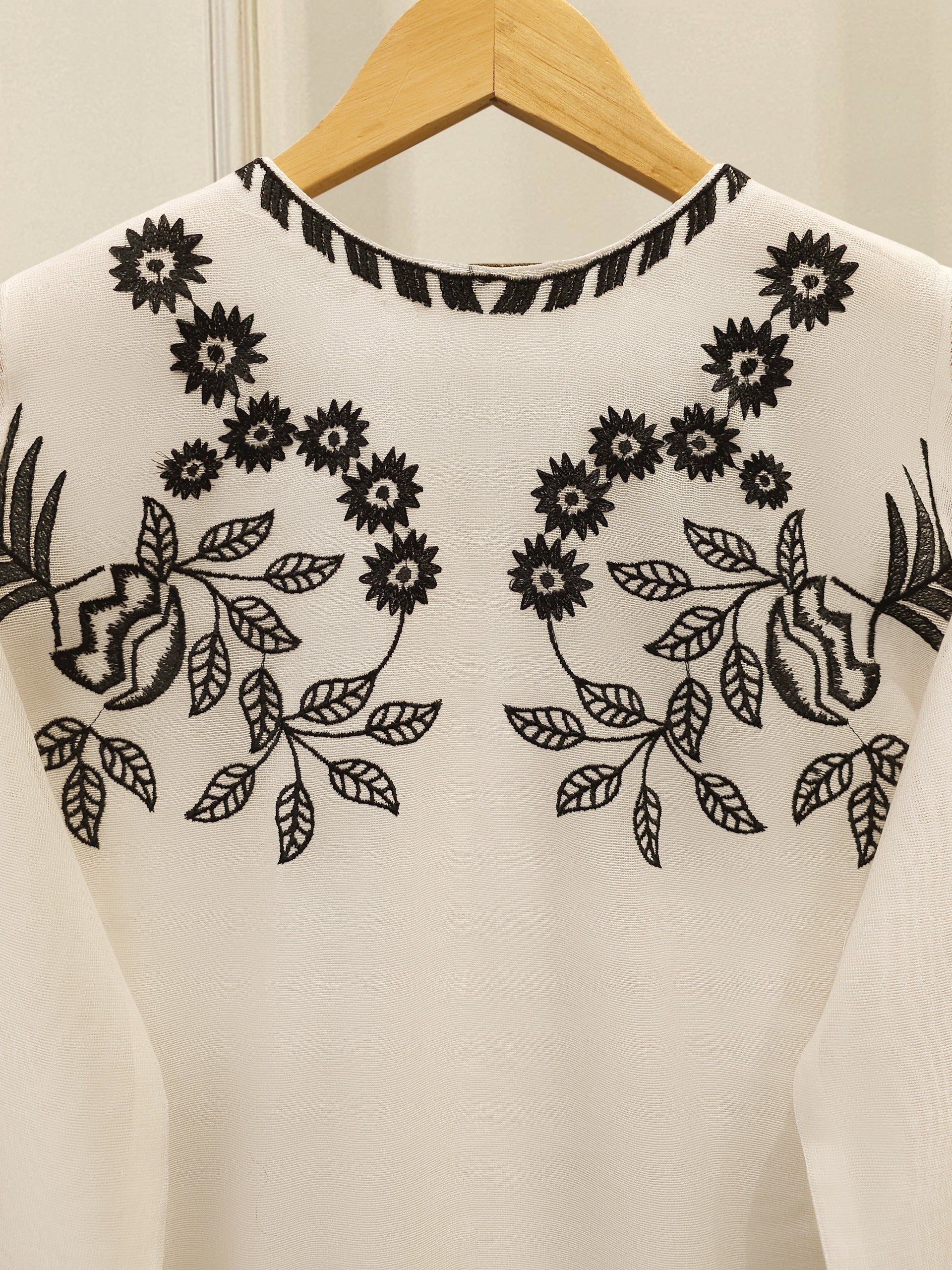2 Piece - Pure Embroidered Cotton Net Suit S113127
