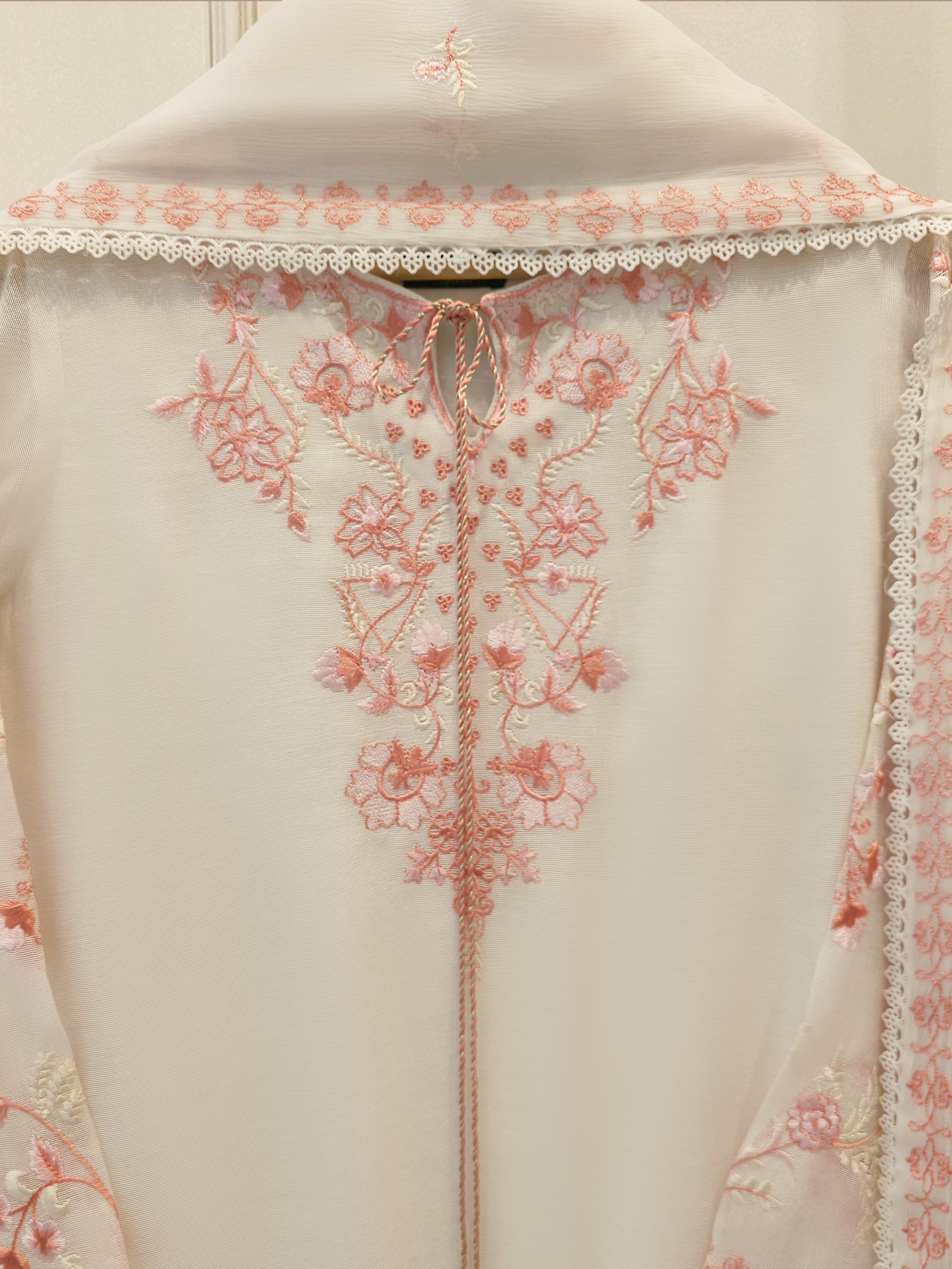 3 Piece - Pure Embroidered Cotton Net Suit S113128