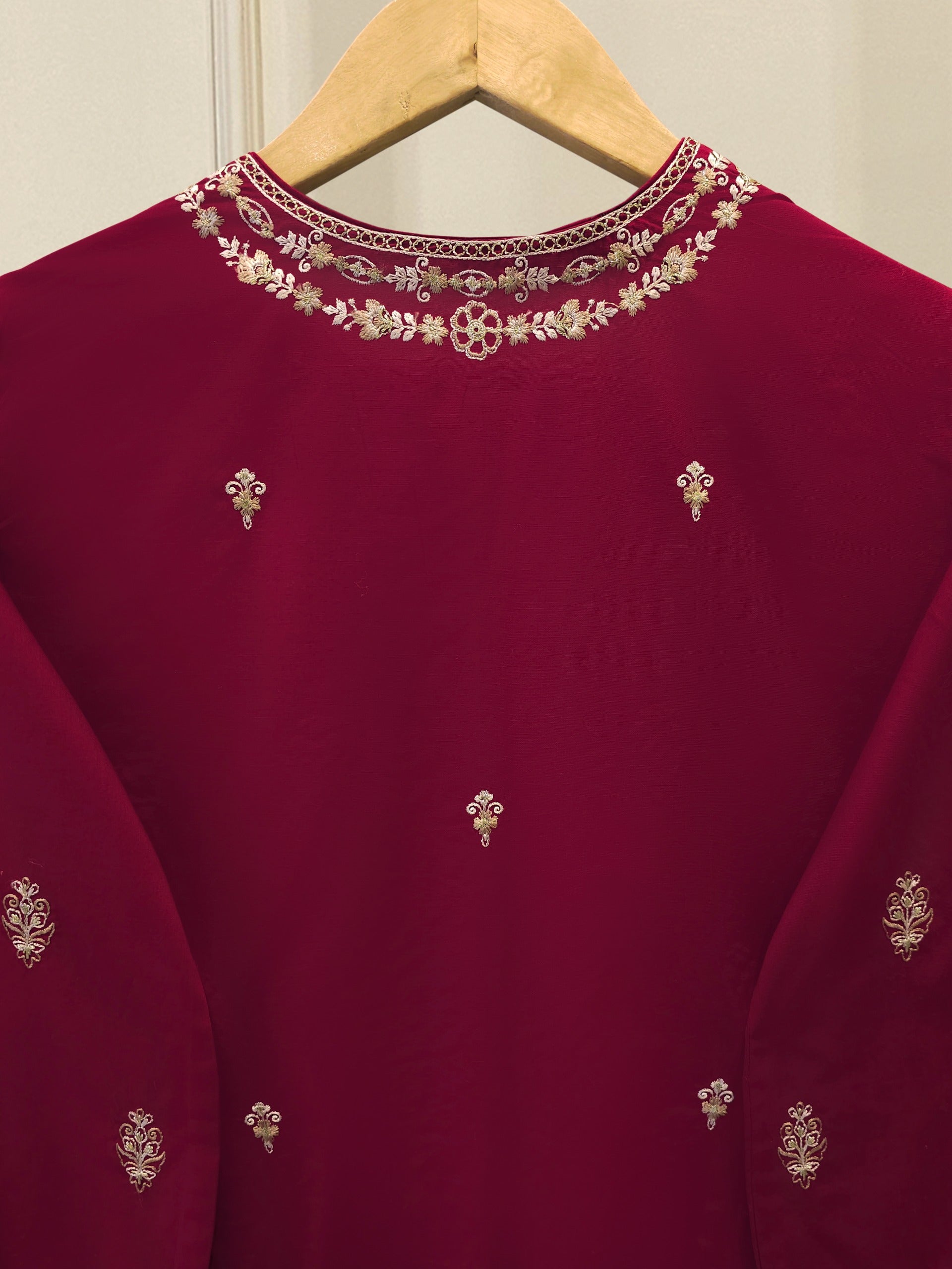 3 Piece - Embroidered Cambric Suit  S113166