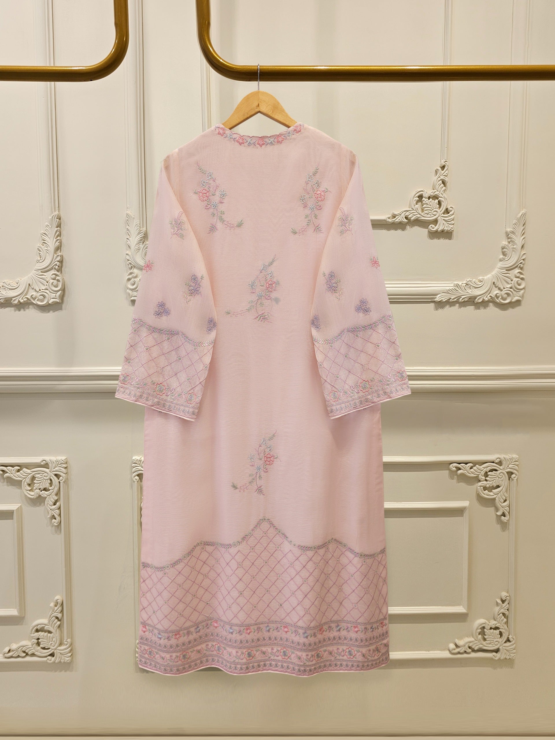 3 Piece - Pure Embroidered Cotton Net Suit S113165