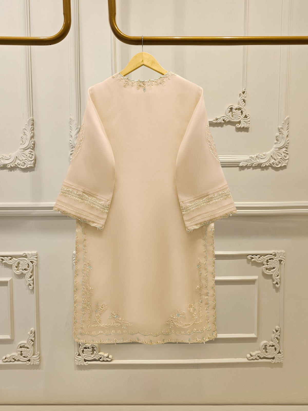 3 Piece - Pure Organza Embroidered Suit S113262