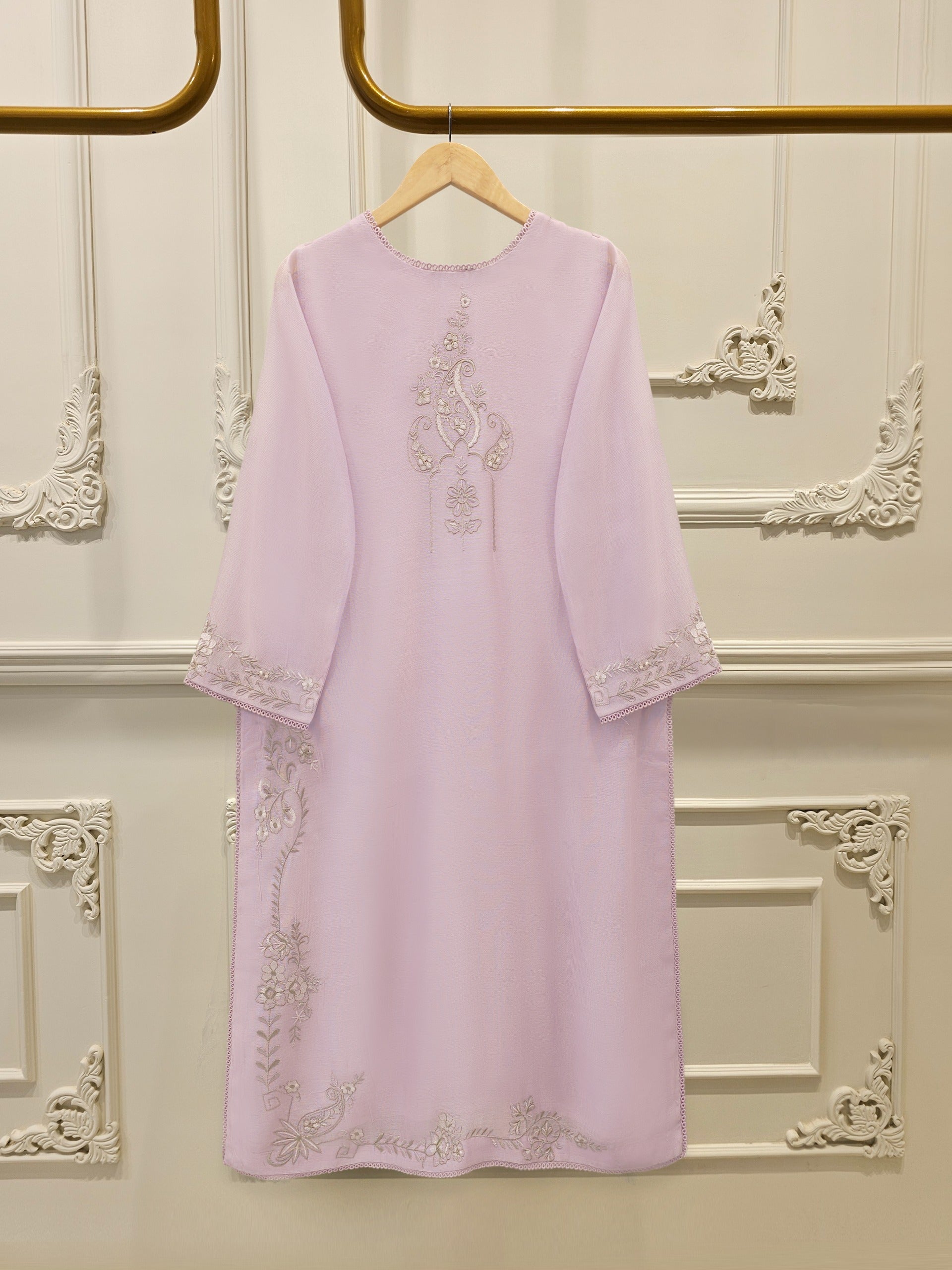3 Piece - Pure Embroidered Cotton Net Suit S113418
