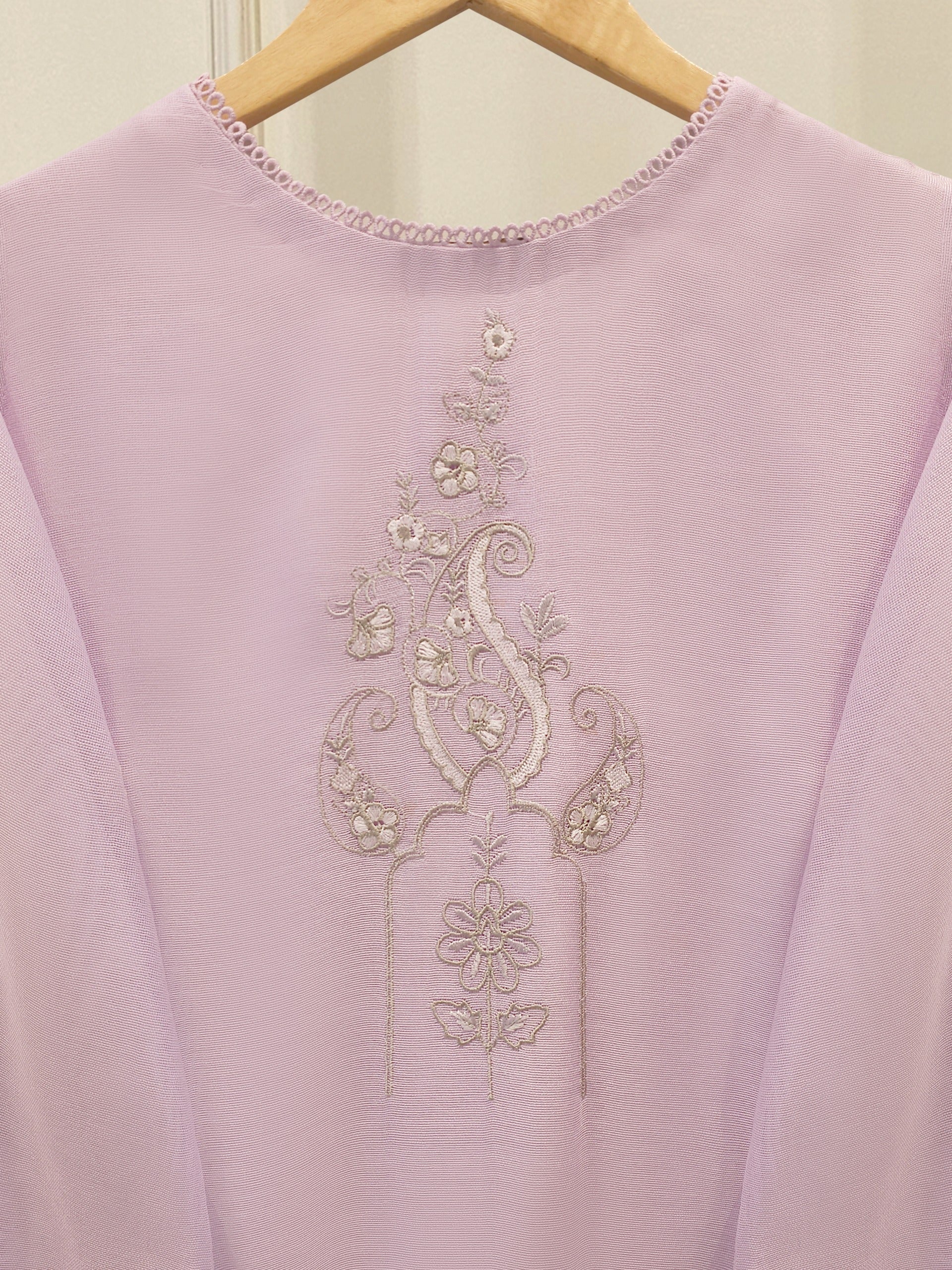 3 Piece - Pure Embroidered Cotton Net Suit S113418