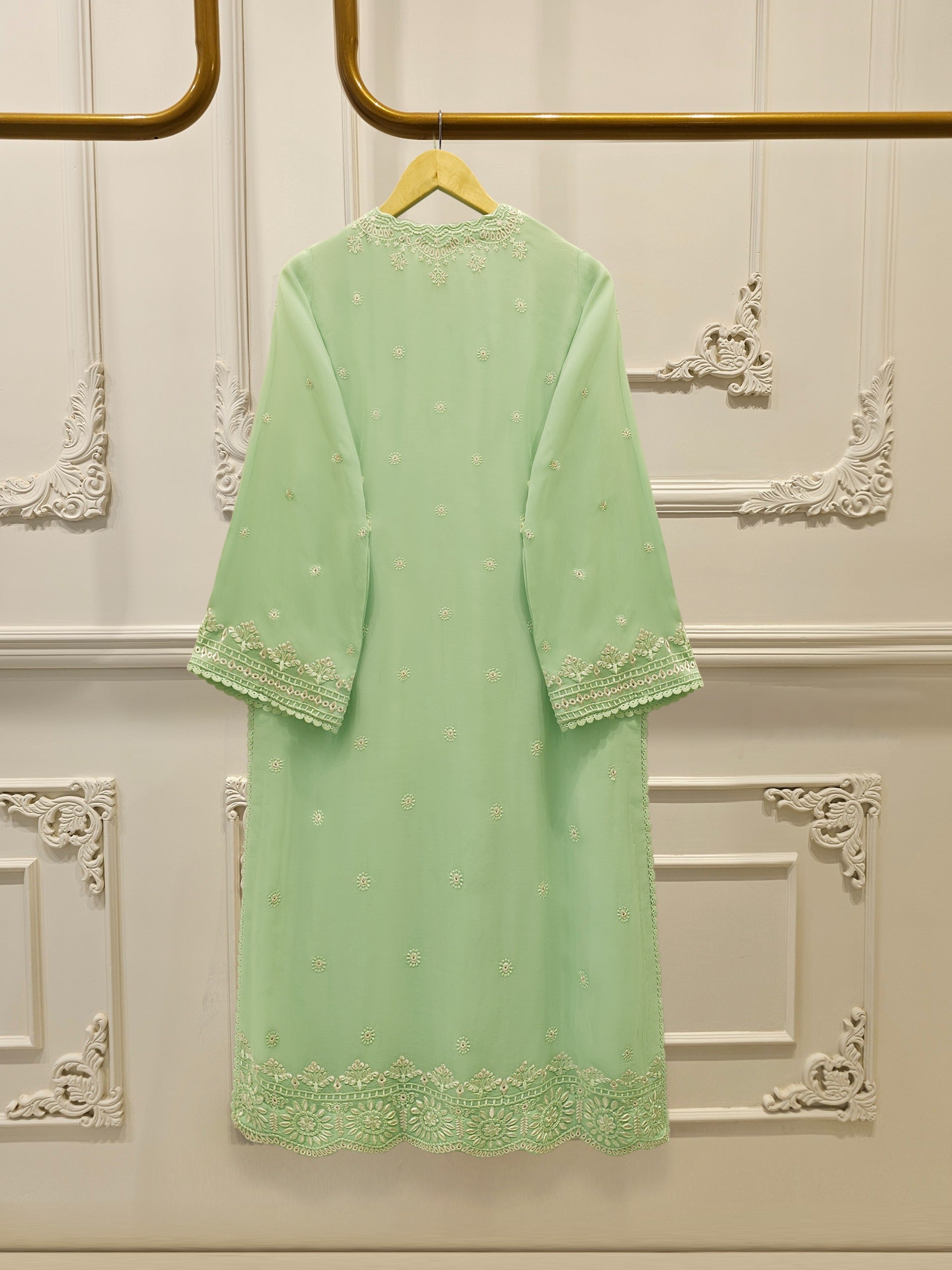 3 Piece - Pure Embroidered Chiffon Suit S113445