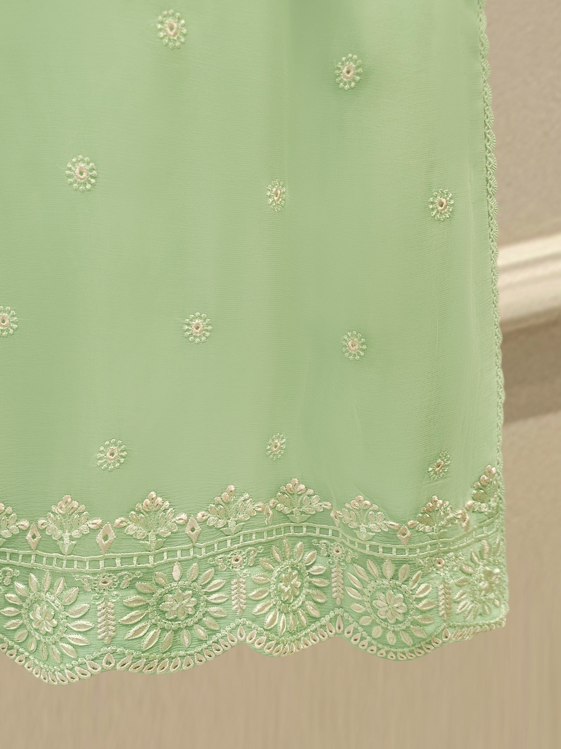 3 Piece - Pure Embroidered Chiffon Suit S113445