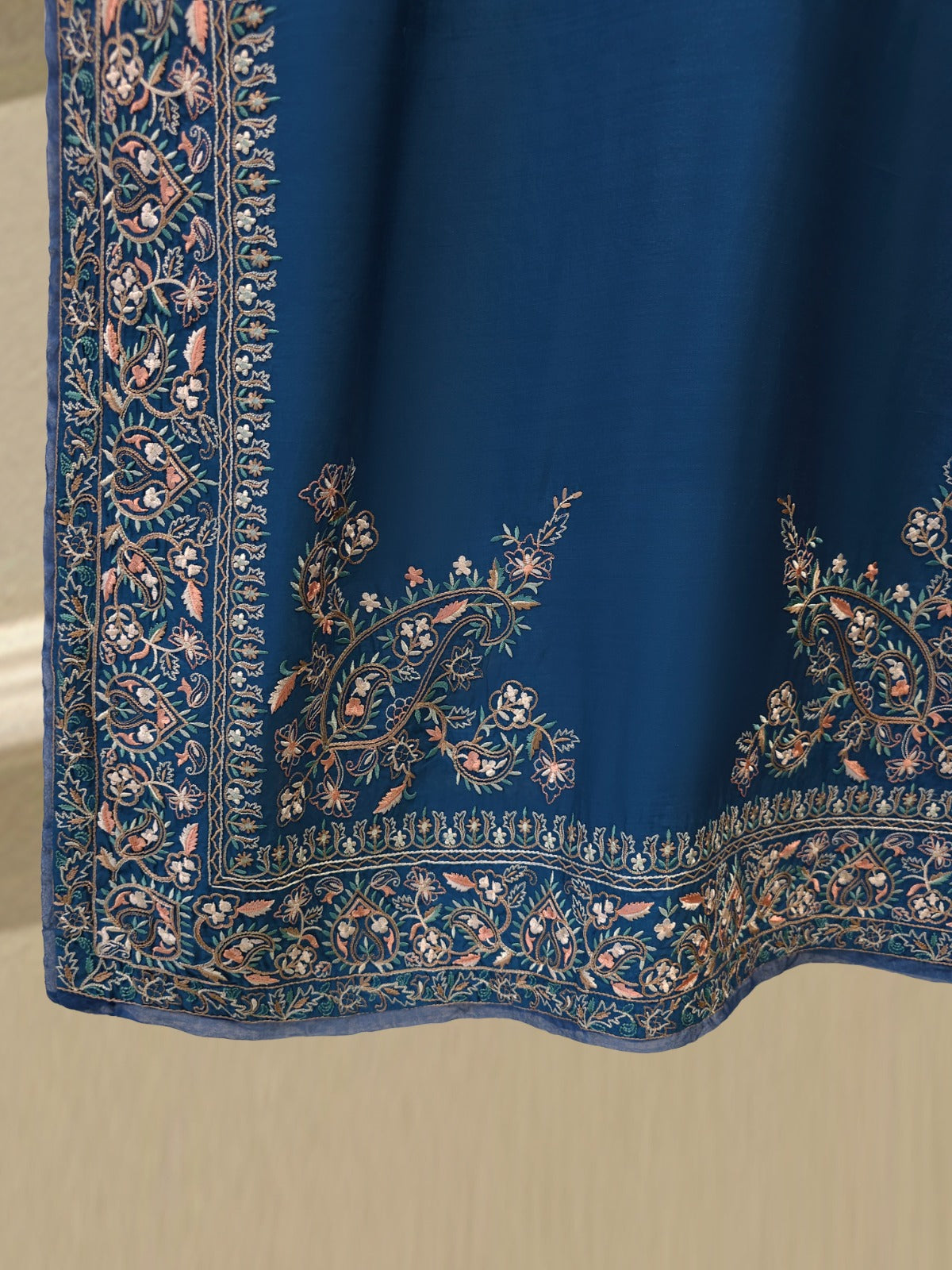 3 Piece- Pure Khadi Silk Embroidered Suit S113495