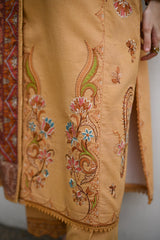 MUSTARD LUXURY EMBROIDERED KARANDI SET (NEL-25631)