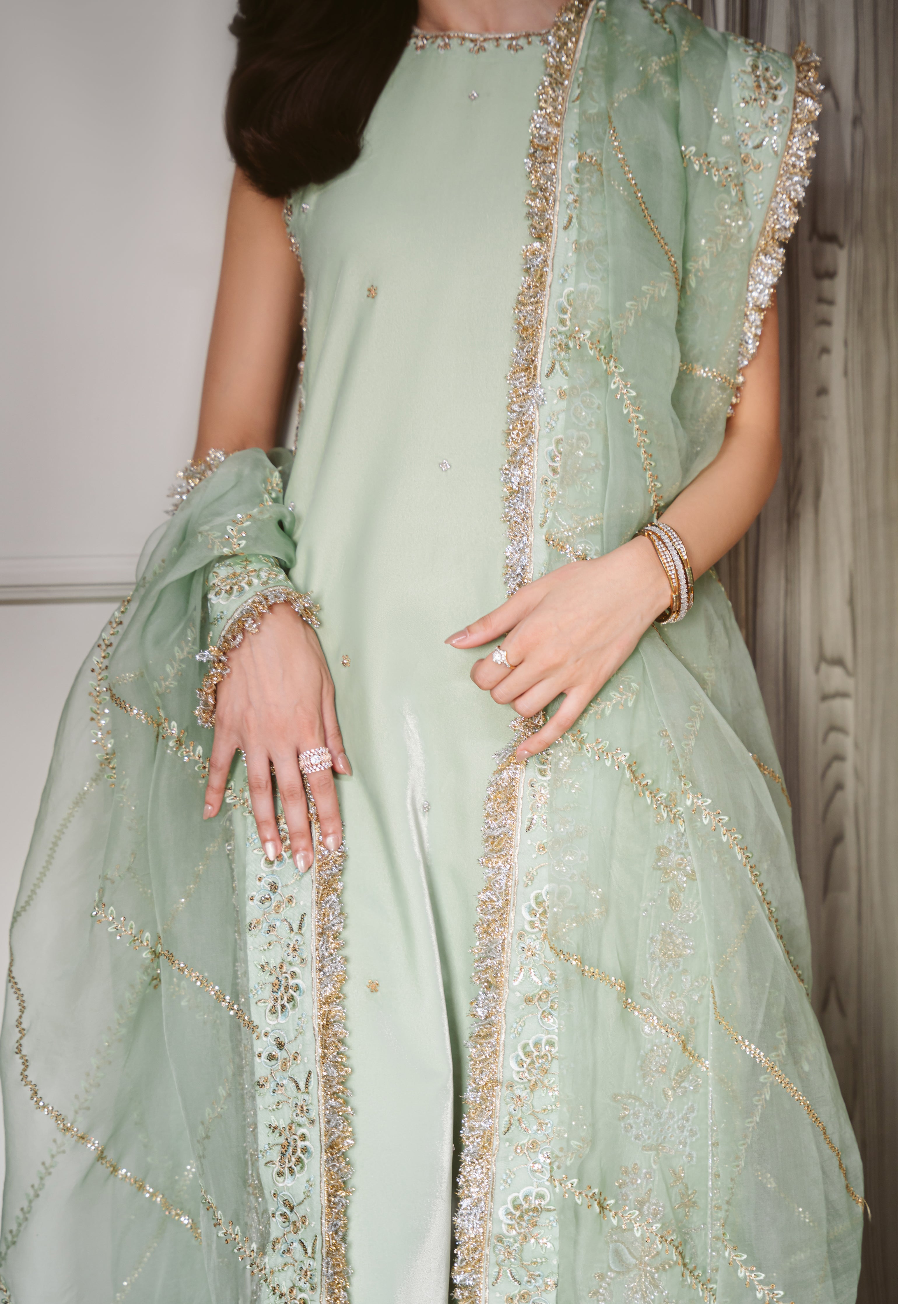PASTEL MINT LUXURY VELVET COUTURE (NPA3-25456)