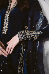 DEEP BLUE LUXURY VELVET COUTURE (NPA3-25457)