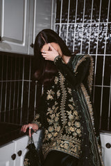 EMERALD GREEN LUXURY VELVET COUTURE (NPA3-25458)