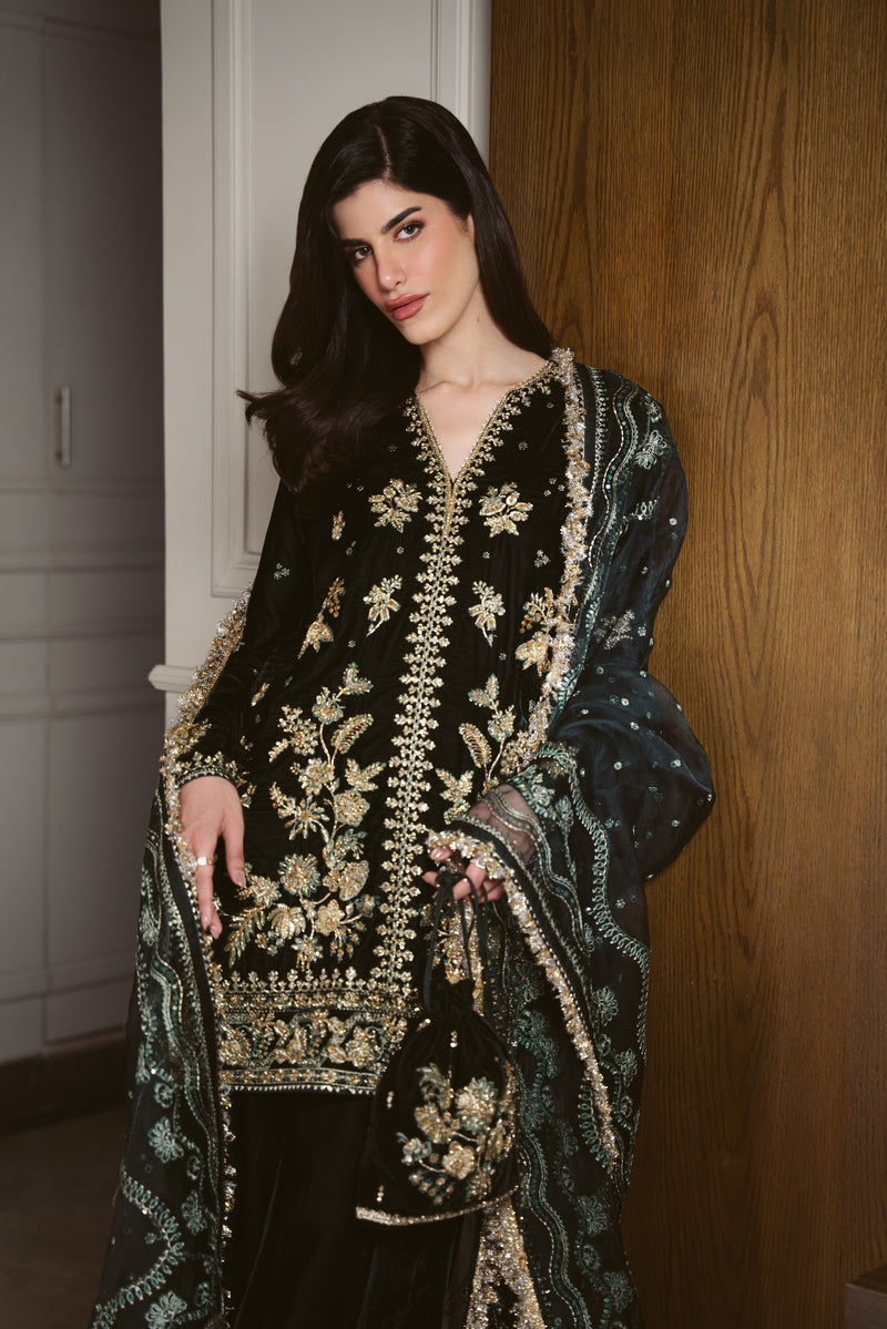 MAROON LUXURY VELVET COUTURE (NPA3-25459)