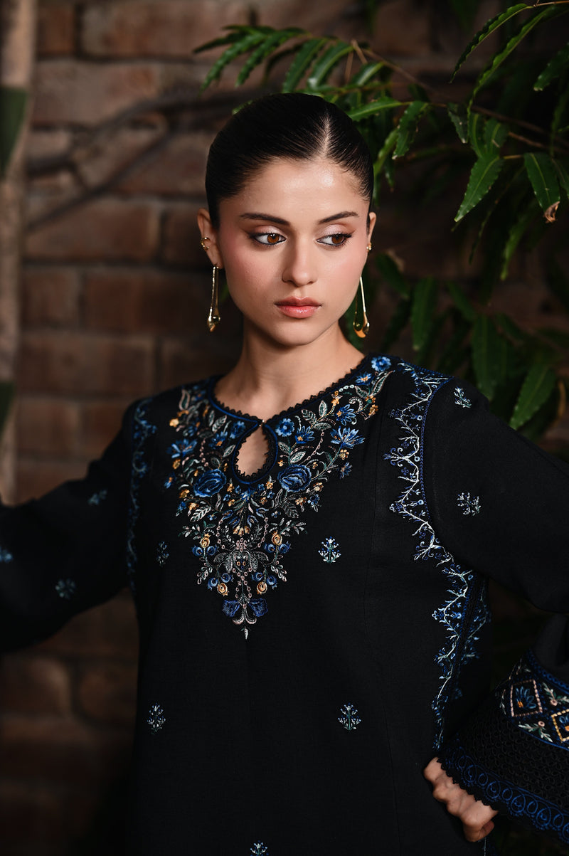 ICE BLUE LILY SET LUXURY PRINTED & EMBROIDERED (NPA2-25313) 2PCS SET READY TO WEAR