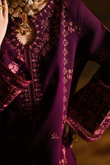 DEEP PLUM LUXURY EMBROIDERED KARANDI 2PCS SET (NPA2-25318)-READY TO WEAR