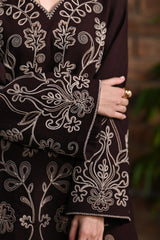 CHOCOLATE BROWNIE LUXURY EMBROIDERED KARANDI 2PCS SET (NPA2-25321)-READY TO WEAR