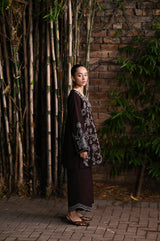 CHOCOLATE BROWNIE LUXURY EMBROIDERED KARANDI 2PCS SET (NPA2-25321)-READY TO WEAR