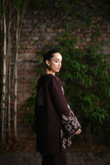 CHOCOLATE BROWNIE LUXURY EMBROIDERED KARANDI 2PCS SET (NPA2-25321)-READY TO WEAR