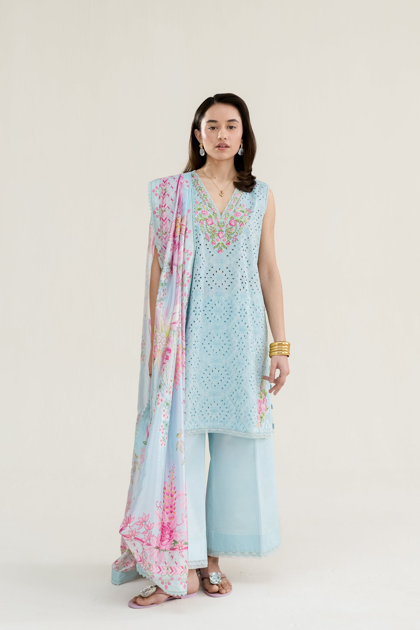 DEEP PLUM LUXURY EMBROIDERED KARANDI 2PCS SET (NPA2-25318)-READY TO WEAR