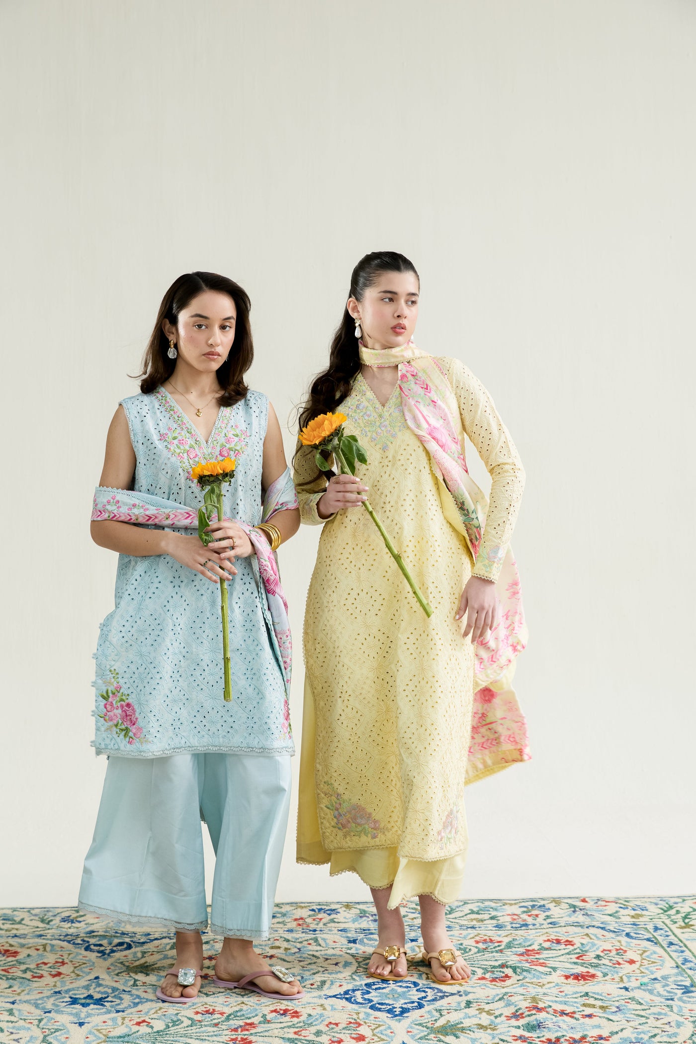 Butter Yellow Luxury Embroidered Lawn 3Pcs Set (Npa3-26403) - Ramadan 2026 Ready To Wear