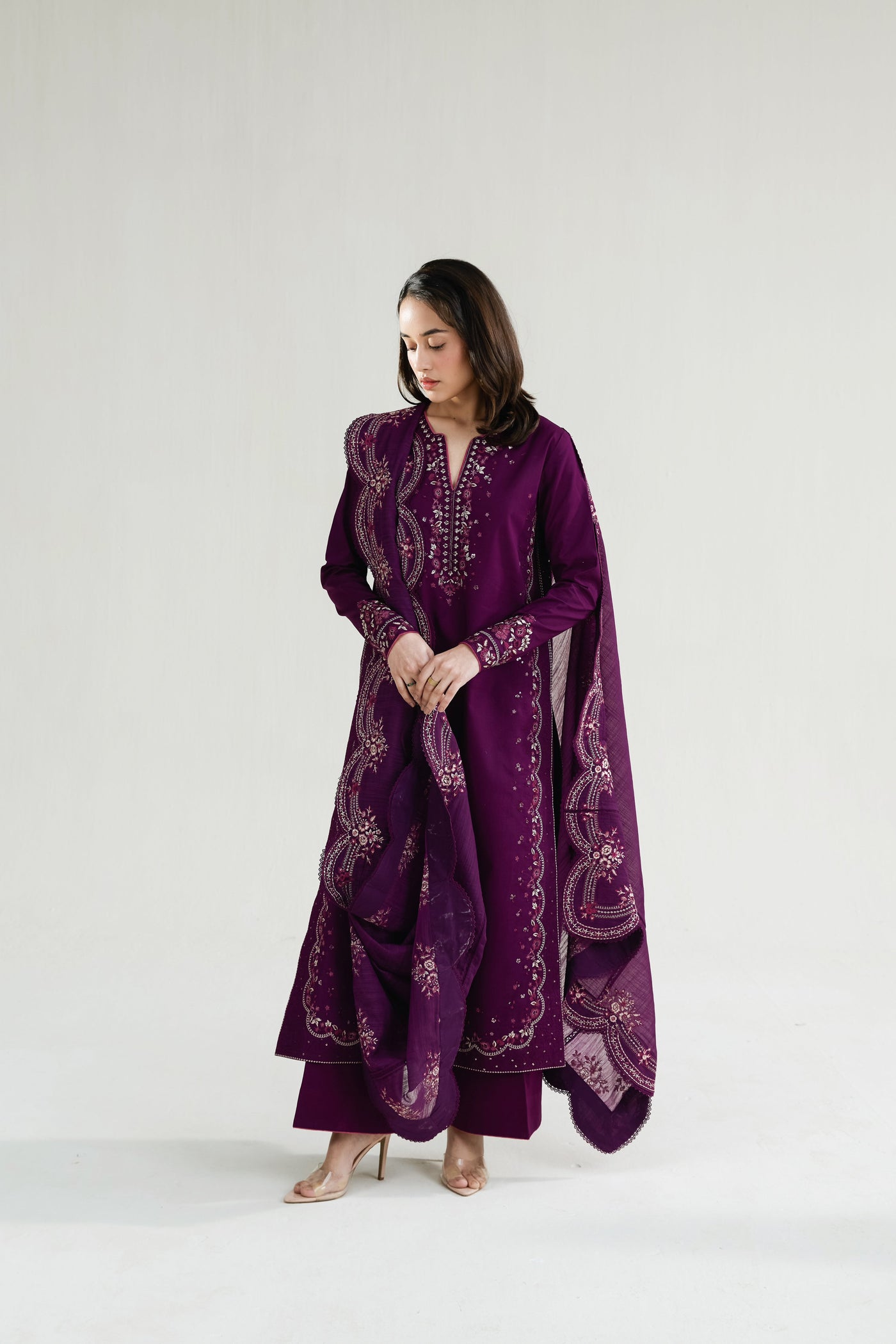 BLACK LUXURY EMBROIDERED 3PCS SET (NPA3-26422) - READY TO WEAR