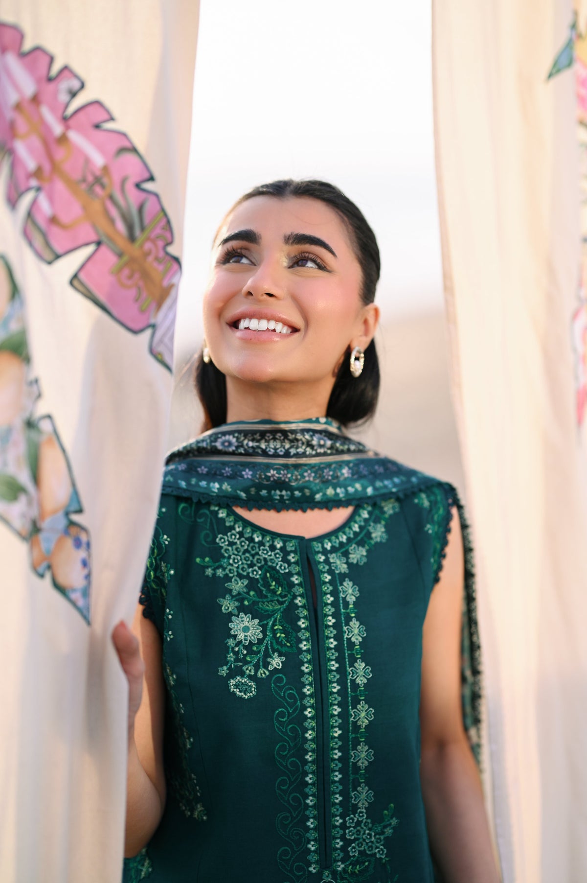 EMERALD GREEN LUXURY EMBROIDERED LAWN (NEL-26603) LUXURY LAWN 2026