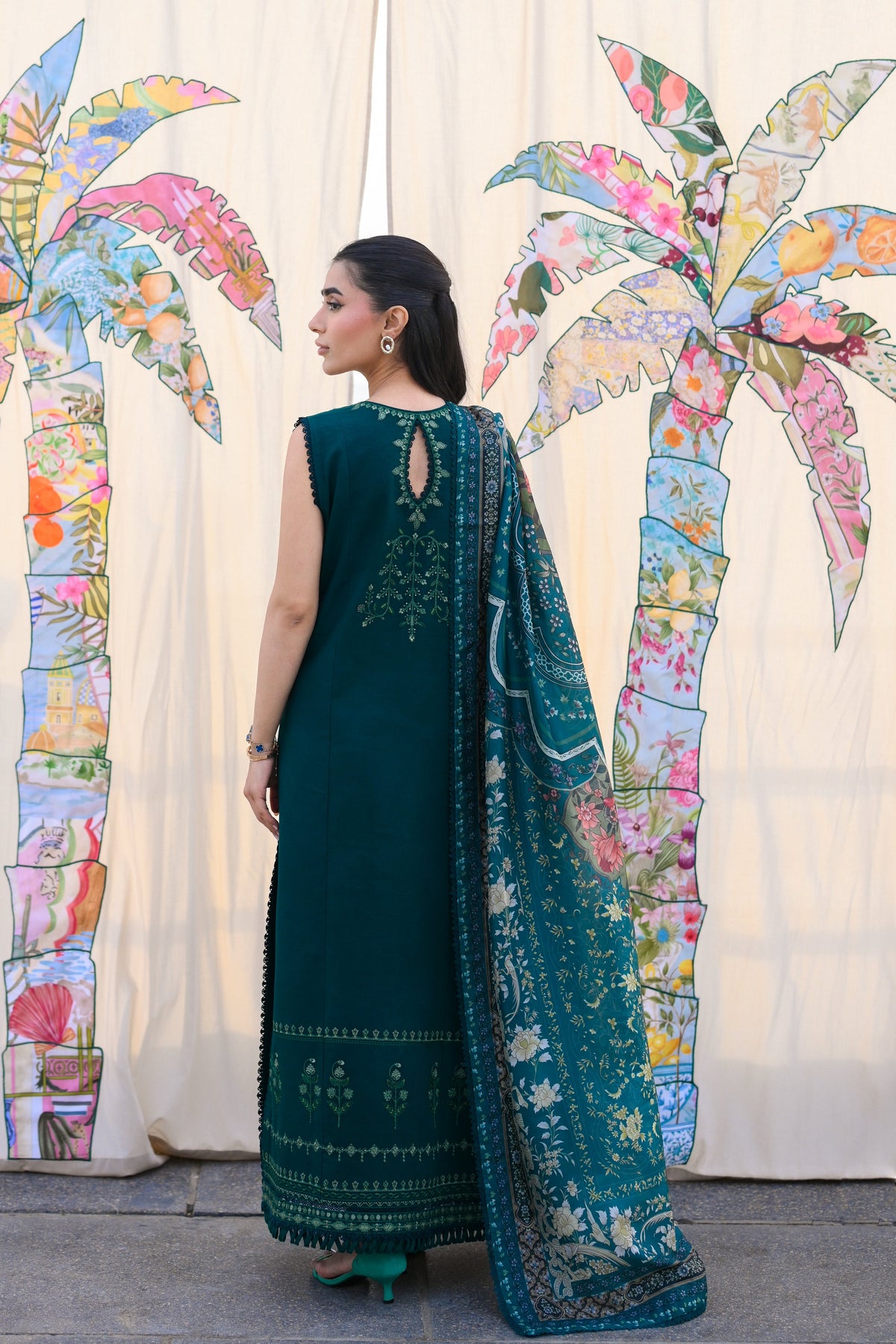 EMERALD GREEN LUXURY EMBROIDERED LAWN (NEL-26603) LUXURY LAWN 2026