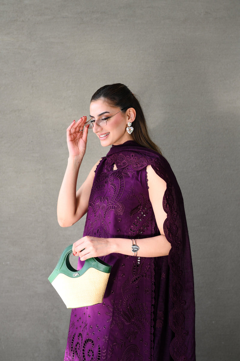 DEEP PLUM LUXURY EMBROIDERED LAWN (NEL-26613) LUXURY LAWN x EID 2026