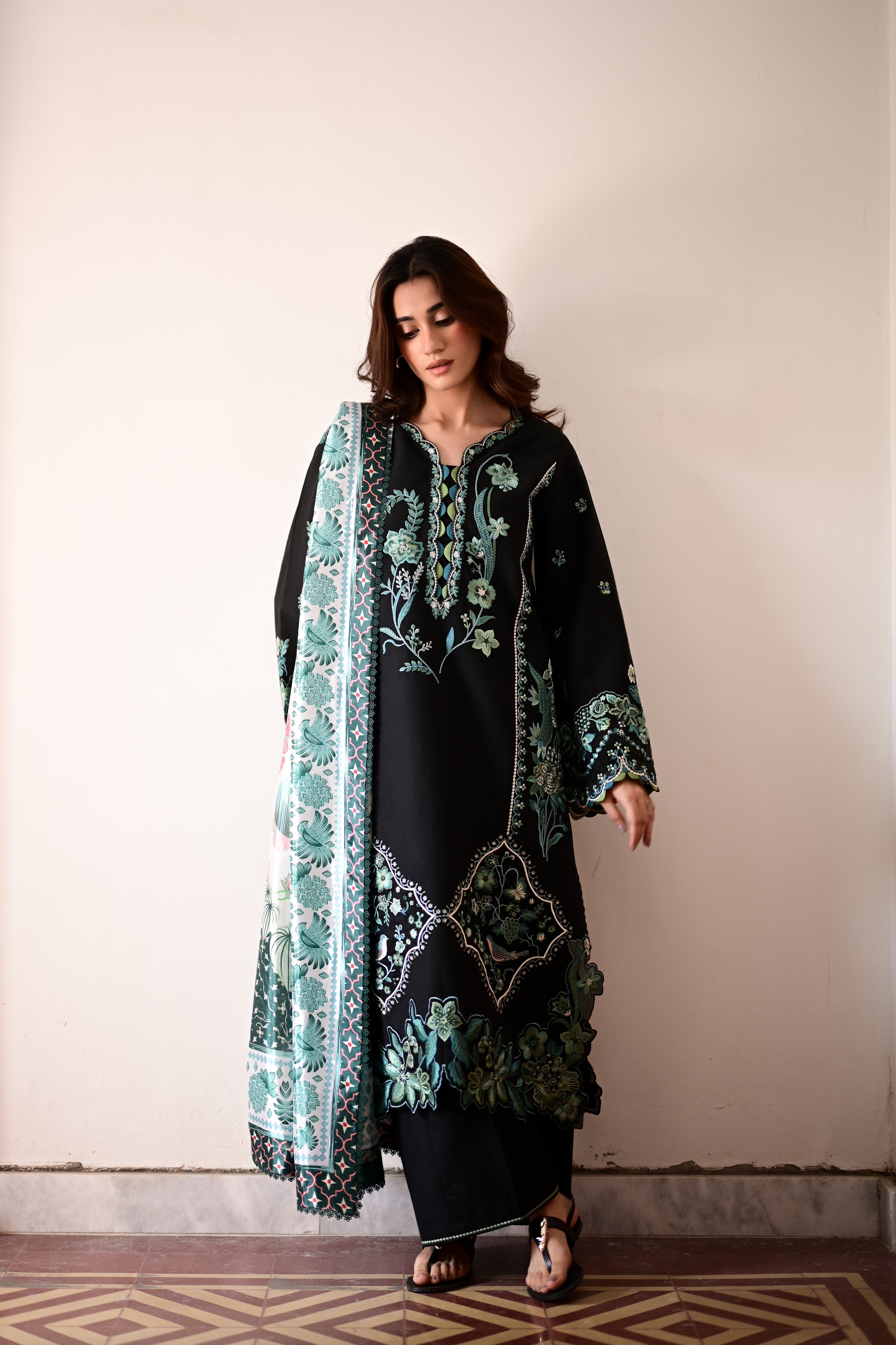 LUNA LUXURY EMBROIDERED LAWN SET (NEL-26614) 2026