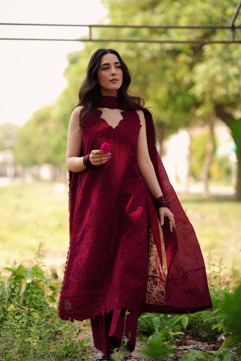Scarlet Luxury Embroidered Lawn Set (Nel-26616) Eid Ul Adha 2026