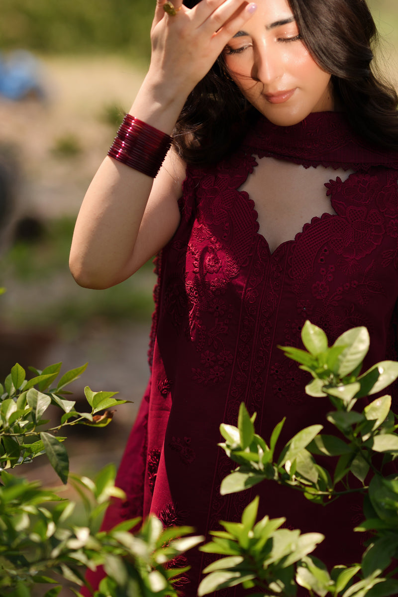 Scarlet Luxury Embroidered Lawn Set (Nel-26616) Eid Ul Adha 2026