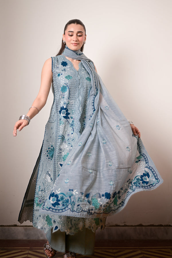 REEM LUXURY EMBROIDERED LAWN SET (NEL-26615)