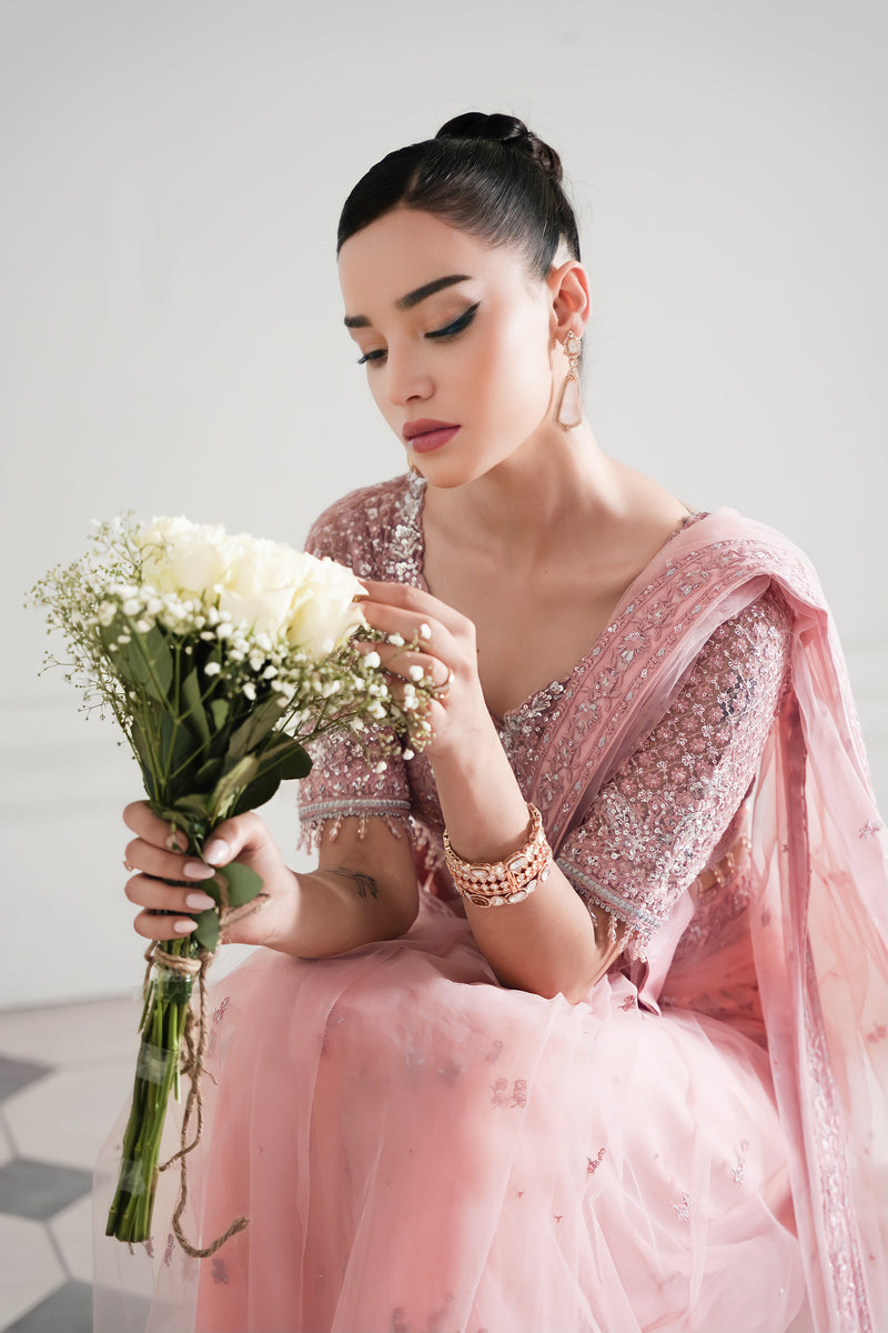 Blush Pink Modern Timeless Saree Wedding Edit 2024/2025 (Npa3-24429)