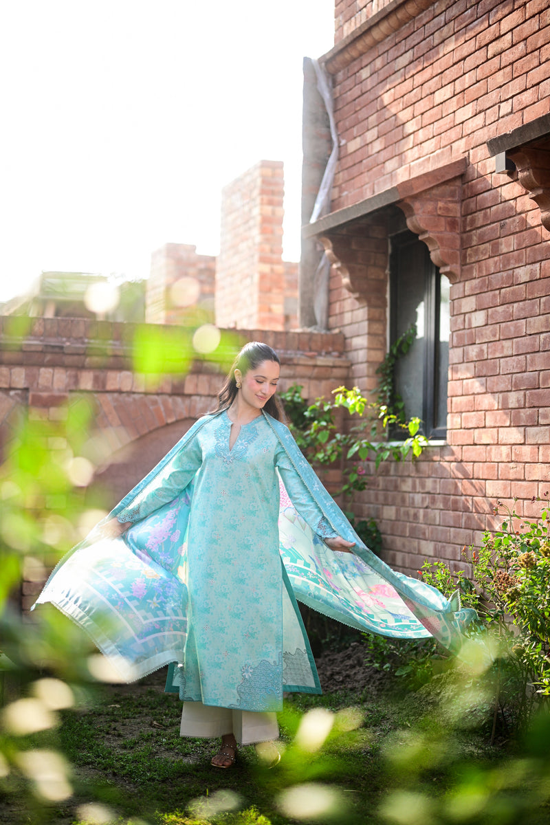 BLACK LUXURY EMBROIDERED LAWN 3PCS SET (NEL-26611) LUXURY LAWN x EID 2026