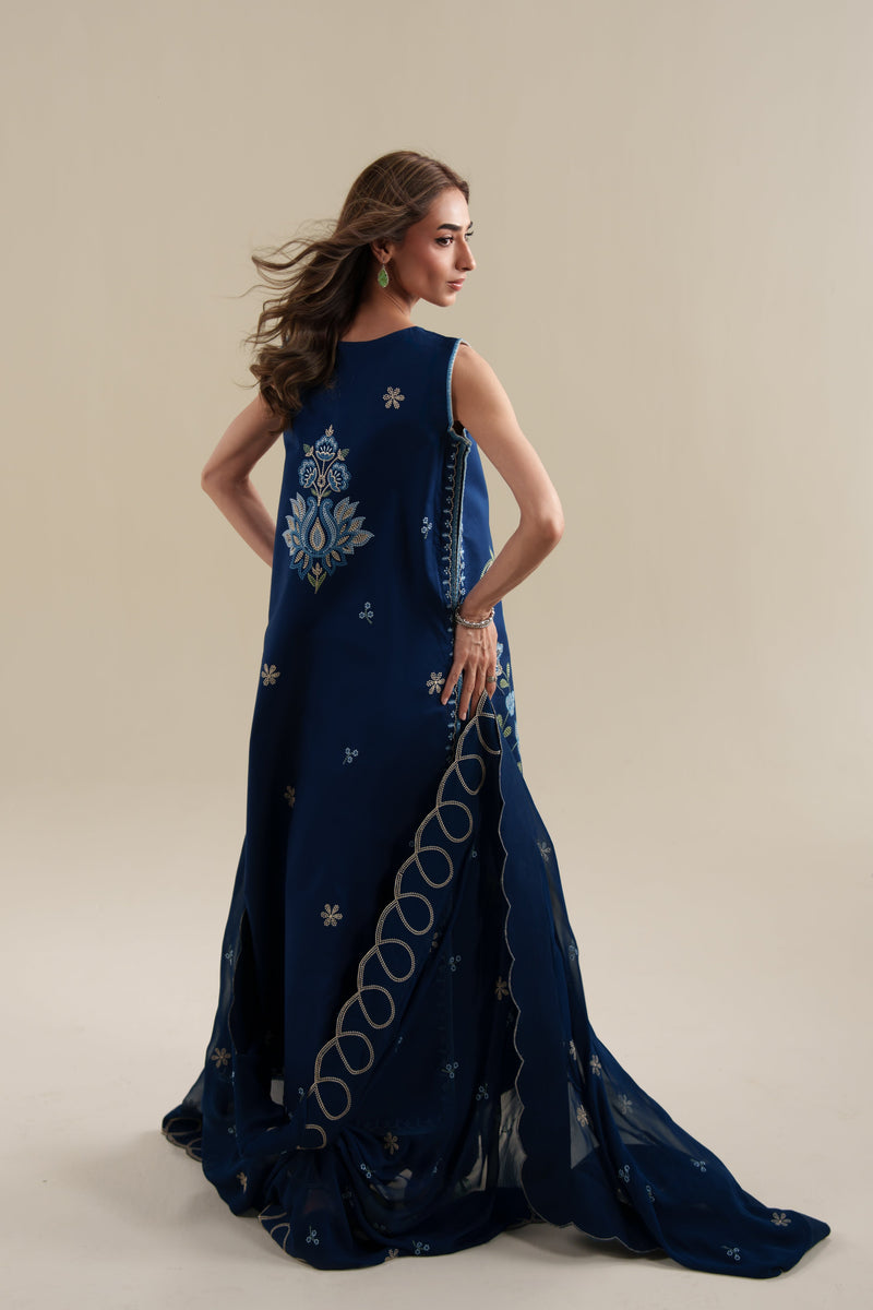 Deep Blue Luxury Embroidered 3Pcs Set (Npa3-26426) - Ready To Wear X Eid Ul Adha