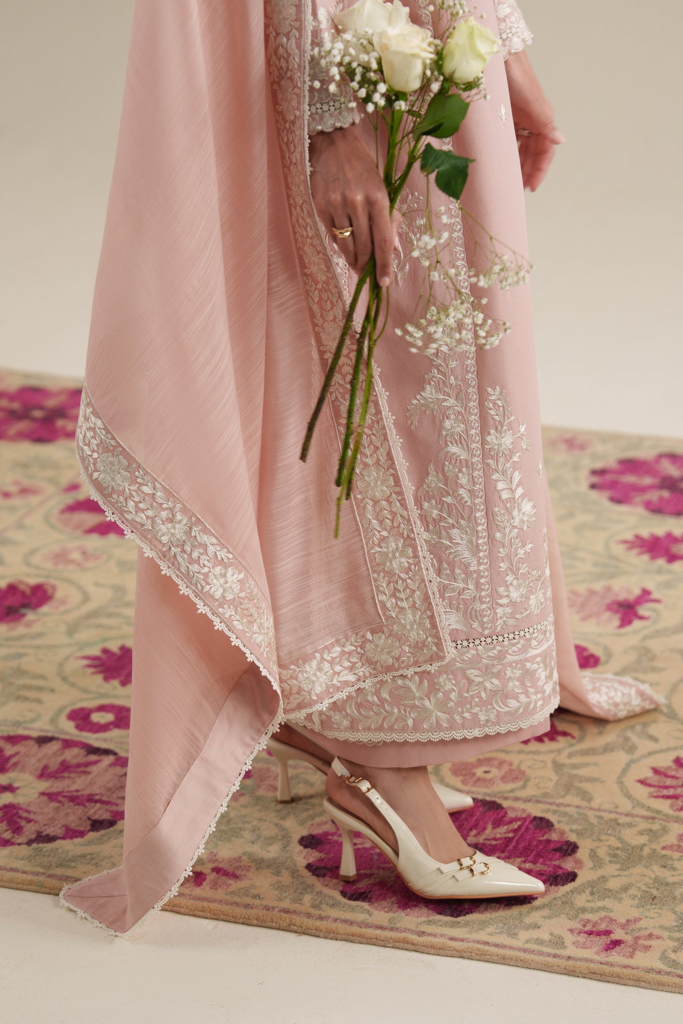 DEEP BURGUNDY LUXURY EMBROIDERED 3PCS SET (NPA3-26420) - READY TO WEAR