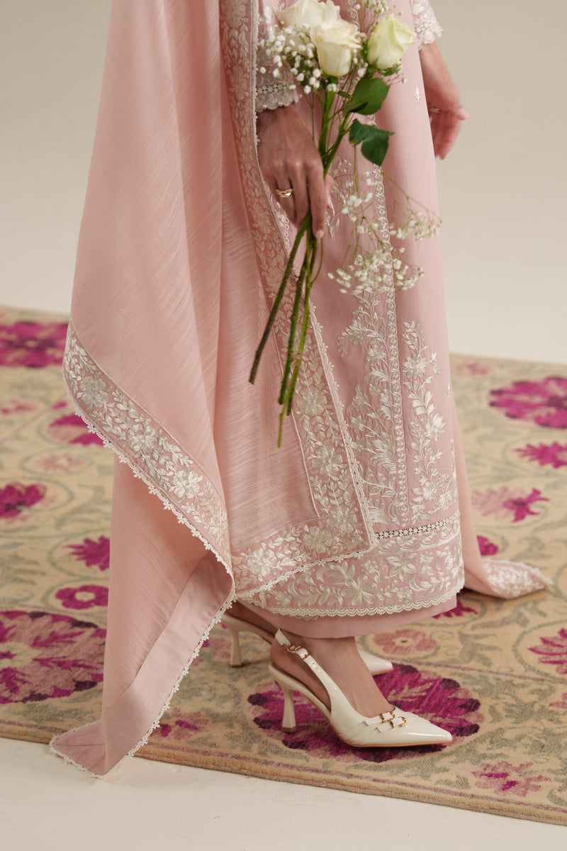 Blush Pink Luxury Embroidered 3Pcs Set (Npa3-26424) - Ready To Wear