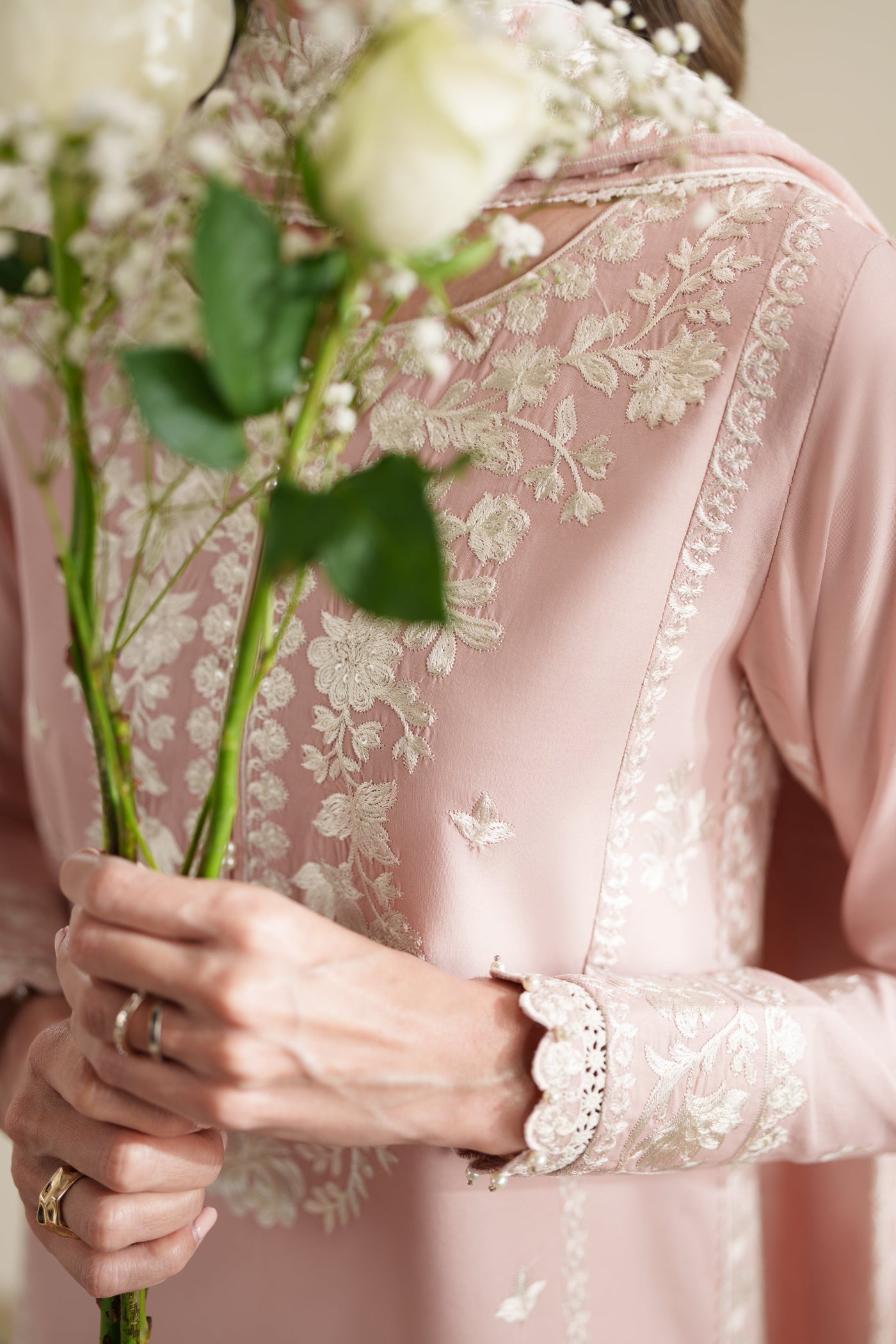 Blush Pink Luxury Embroidered 3Pcs Set (Npa3-26424) - Ready To Wear