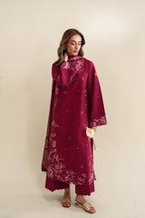 DEEP PINK LUXURY EMBROIDERED 3PCS SET (NPA3-26425) - READY TO WEAR